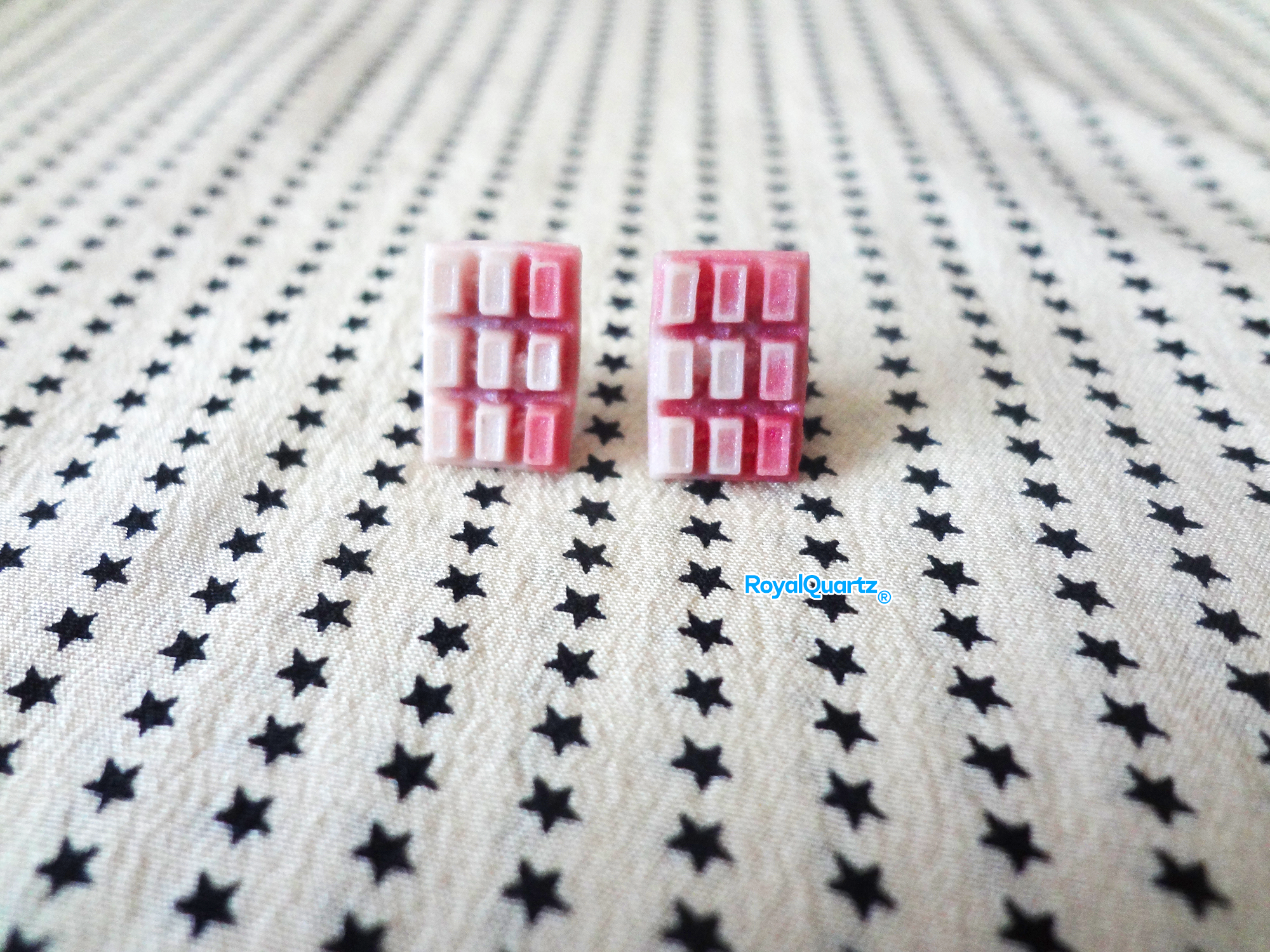 Pink & White Mini Macaroon & Chocolate Bar Earrings